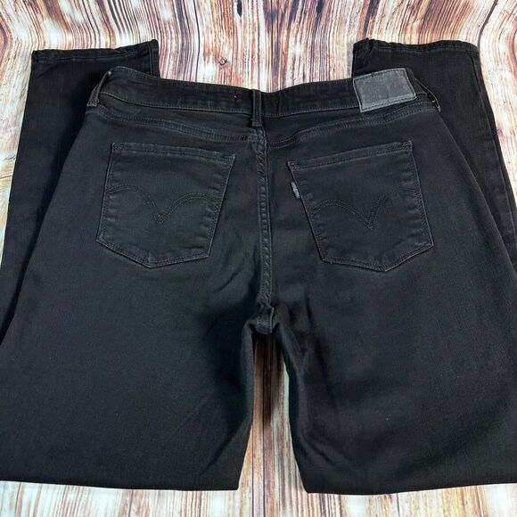 Levi's CLASSIC MID RISE SKINNY Size 12 Short Black Jeans Denim Ankle Pants 29X27 - Picture 3 of 11